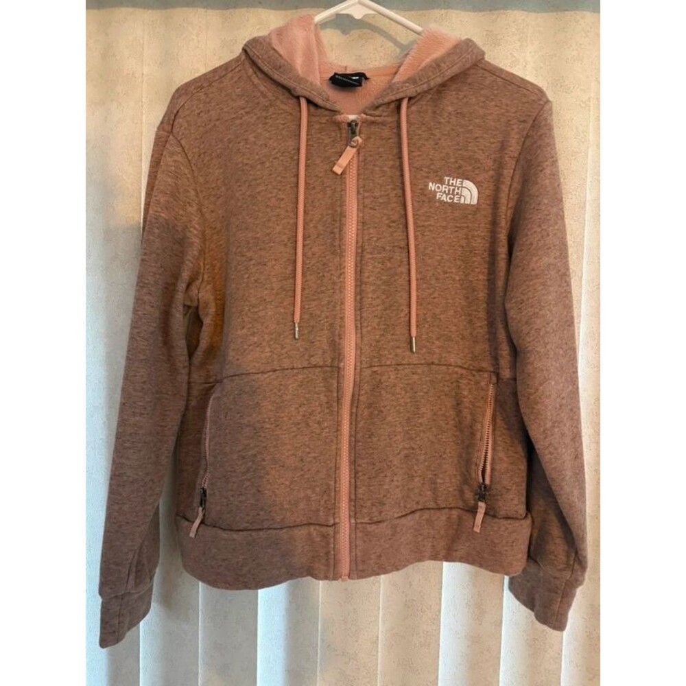 The North Face Full-Zip Pink w/Grey Lined Hoodie sz Med
